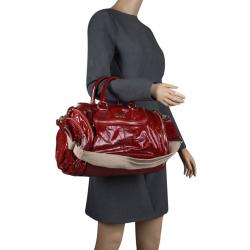 D & G Red Patent Leather Emy Satchel