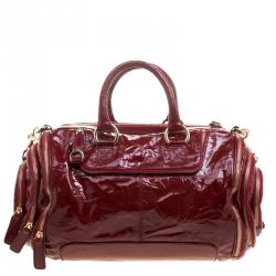 D & G Red Patent Leather Emy Satchel