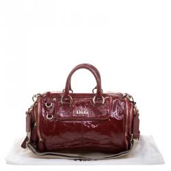 D & G Red Patent Leather Emy Satchel