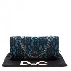 Pre Owned D&G Blue/Black Lace Shoulder Bag