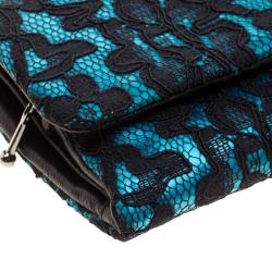 Pre Owned D&G Blue/Black Lace Shoulder Bag