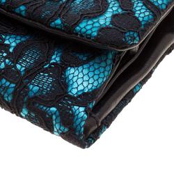 Pre Owned D&G Blue/Black Lace Shoulder Bag