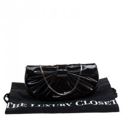 Pre Owned D&G Black Patent Leather Bubbles Clutch Bag