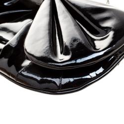 Pre Owned D&G Black Patent Leather Bubbles Clutch Bag