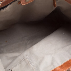 Pre Owned D&G Brown Leopard Print Canvas Shopper Tote