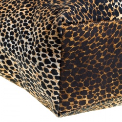 Pre Owned D&G Brown Leopard Print Canvas Shopper Tote
