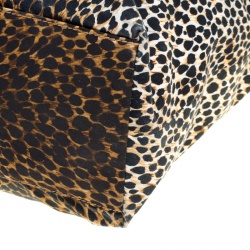 Pre Owned D&G Brown Leopard Print Canvas Shopper Tote