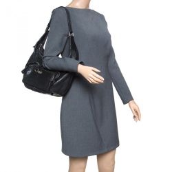 Pre Owned D&G Black Leather Lea Mindy Pocket Hobo