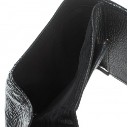Pre Owned D&G Black Patent Leather Trifold Compact Wallet