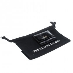 Pre Owned D&G Black Patent Leather Trifold Compact Wallet