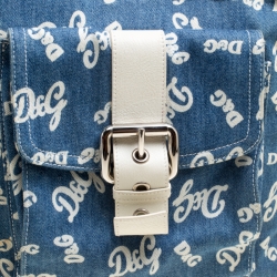 D&G Blue/White Denim and Leather Tote