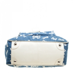 D&G Blue/White Denim and Leather Tote