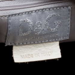 D&G Blue/White Denim and Leather Tote