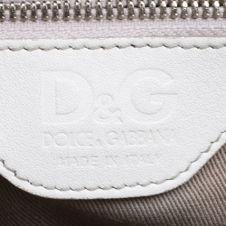 Pre Owned D&G White Leather Triple Shoulder Bag