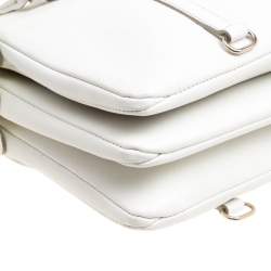 Pre Owned D&G White Leather Triple Shoulder Bag