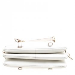 Pre Owned D&G White Leather Triple Shoulder Bag