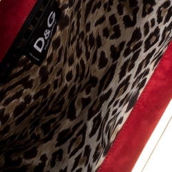 Dolce and Gabbana Multicolor Suede and Fabric Floral Frame Satchel