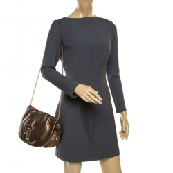 D & G Bronze Leather Vlada Shoulder Bag