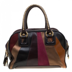 D&G Multicolor Leather and Suede Studded Lily Satchel
