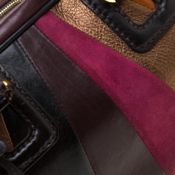 D&G Multicolor Leather and Suede Studded Lily Satchel