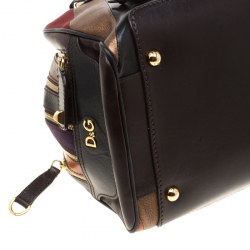 D&G Multicolor Leather and Suede Studded Lily Satchel