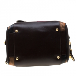 D&G Multicolor Leather and Suede Studded Lily Satchel