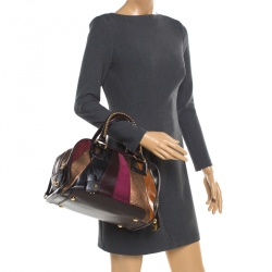D&G Multicolor Leather and Suede Studded Lily Satchel