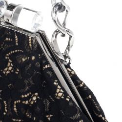 Pre Owned D and G Kiss Lock Frame Lace Clutch