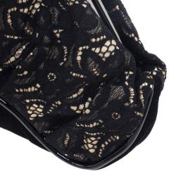 Pre Owned D and G Kiss Lock Frame Lace Clutch