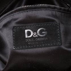 Pre Owned D&G Black Crystal Embellished Suede Chain Clutch