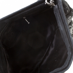 Pre Owned D&G Black Crystal Embellished Suede Chain Clutch