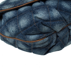 Pre Owned Dolce & Gabbana Quilted Denim Flap Lock Bodybag