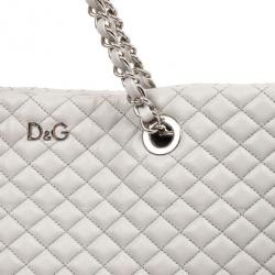 D&G Grey Quilted Lily Glam Tote Bag