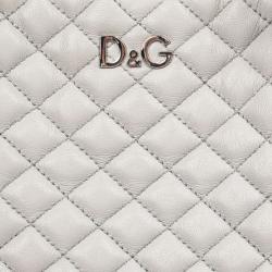 D&G Grey Quilted Lily Glam Tote Bag