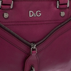 Pre Owned D&G Purple Soft Leather Vilma Satchel