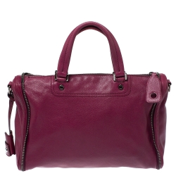 Pre Owned D&G Purple Soft Leather Vilma Satchel