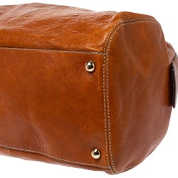 D&G Tan Leather Zip Handle Hobo