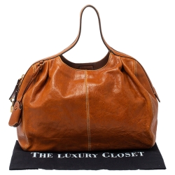 D&G Tan Leather Zip Handle Hobo