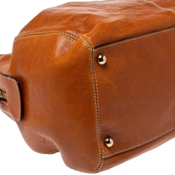 D&G Tan Leather Zip Handle Hobo