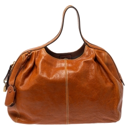 D&G Tan Leather Zip Handle Hobo