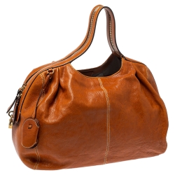 D&G Tan Leather Zip Handle Hobo