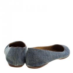 Pre Owned D and G Blue Denim Ballet Flats Size 38