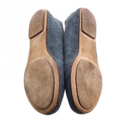 Pre Owned D and G Blue Denim Ballet Flats Size 38