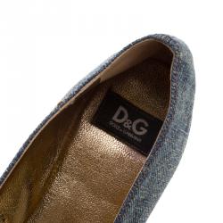 Pre Owned D and G Blue Denim Ballet Flats Size 38
