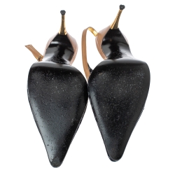 Pre Owned D&G Blue/Beige Denim and Leather Slingback Pumps Size 41