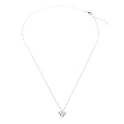 De Beers Diamond & 18k White Gold Pendant Necklace