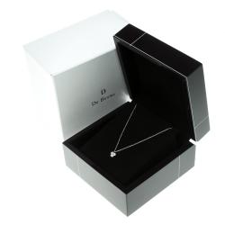 De Beers Diamond & 18k White Gold Pendant Necklace
