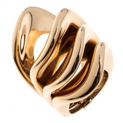 De Grisogono Onde 18k Rose Gold Cocktail Ring Size 55