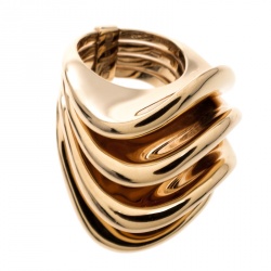 De Grisogono Onde 18k Rose Gold Cocktail Ring Size 55