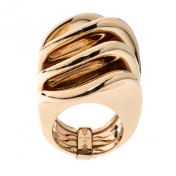 De Grisogono Onde 18k Rose Gold Cocktail Ring Size 55